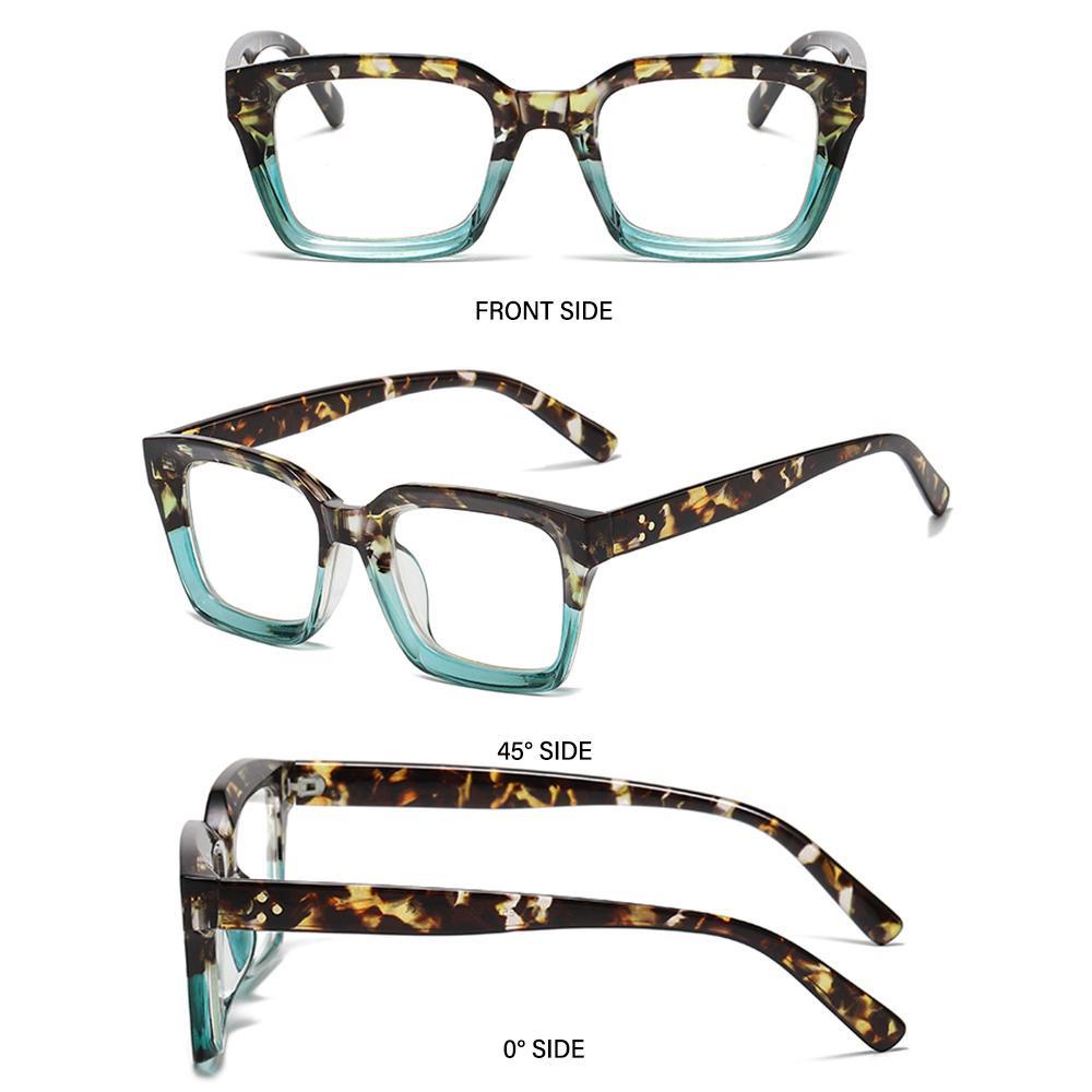 Lily Kacamata Kotak Vintage Trendy UV Silau Anti Eyestrain Lensa Bening Gaming Eyeglasses