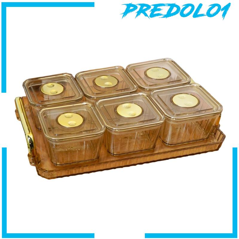 [Predolo1] Nampan Buah Kering Sekat Dengan Rak Appetizer Serving Tray Agar Bening