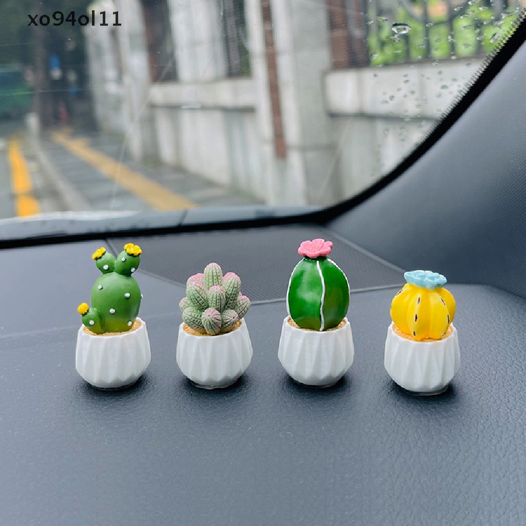 Xo 1/4Pcs Rumah Boneka Miniatur Sukulen Model Kaktus Dekorasi Rumah Mainan Lanskap Mikro Mobil Desktop Ornamen OL