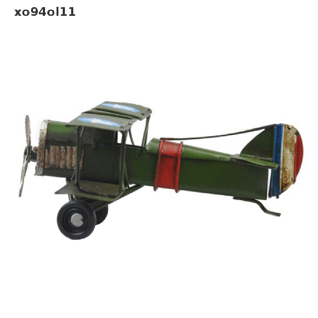 Xo Retro Metal Plane Model Kerajinan Ruang Tamu Kamar Tidur Ornamen Patung Pesawat OL