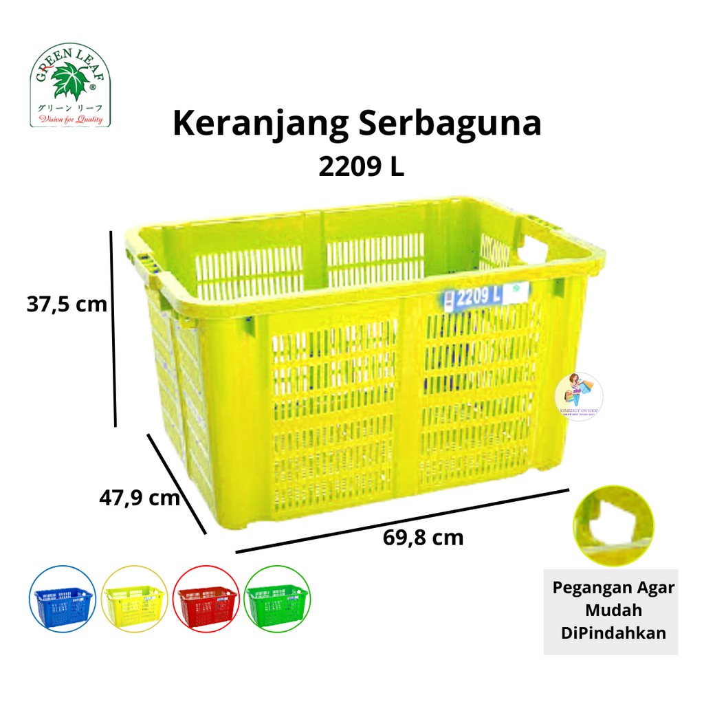 Box Container Keranjang Industri 2209 L Green Leaf