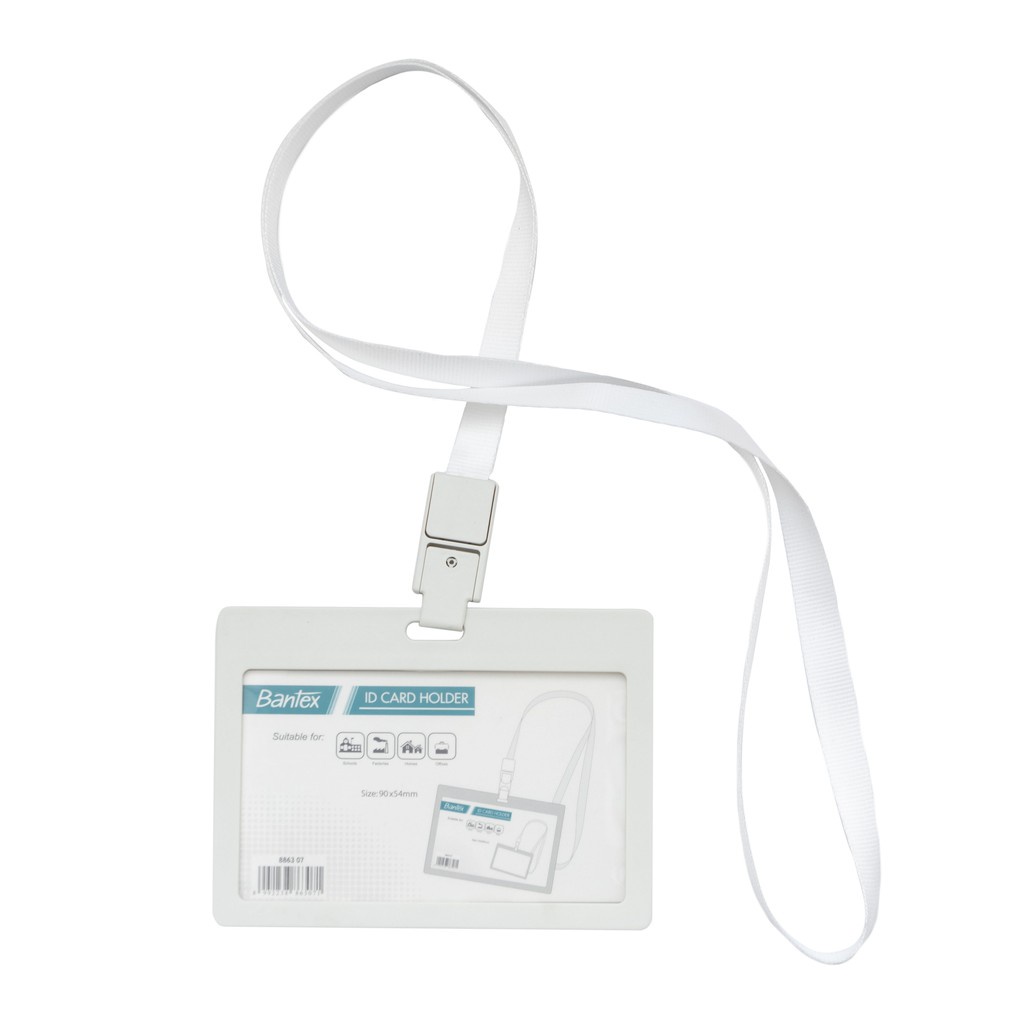 

Bantex ID Card Holder Name Tag Tali Lanyard Landscape White