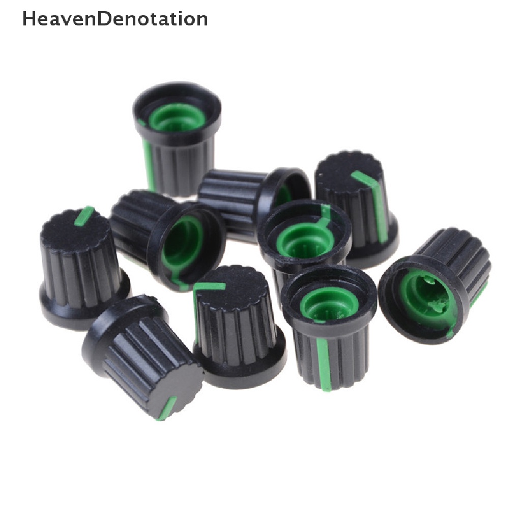 [HeavenDenotation] 10pcs Potensiometer Switch Knob Cap Lubang Dia 6mm Kontrol Volume Rotary Knob Cap HDV