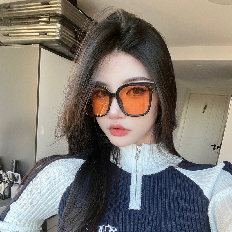 (YUZHU) Korean Fashion Oversized Square Frame Sunglasses Kacamata Hitam Anti Sinar UV Untuk Wanita