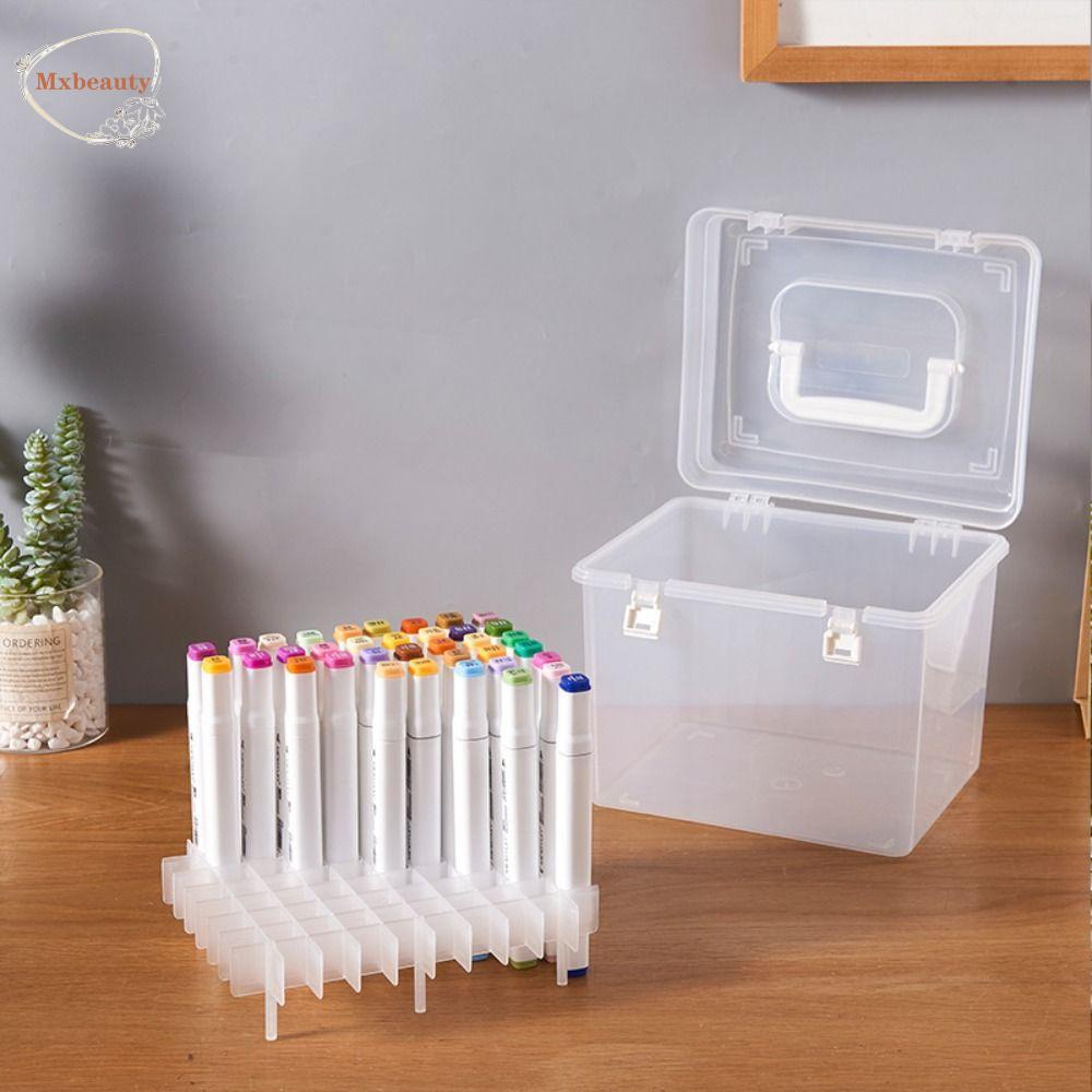 Mxbeauty Marker Pens Storage Box Plastik Transparan Kantor Sekolah Belajar Supply Home Desk Organizor