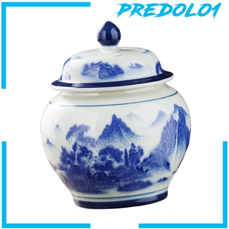 [Predolo1] Toples Porcelain Ginger Jar Candi 13.3x16cm Toples Penyimpanan Dengan Tutup Enamel Mengkilap