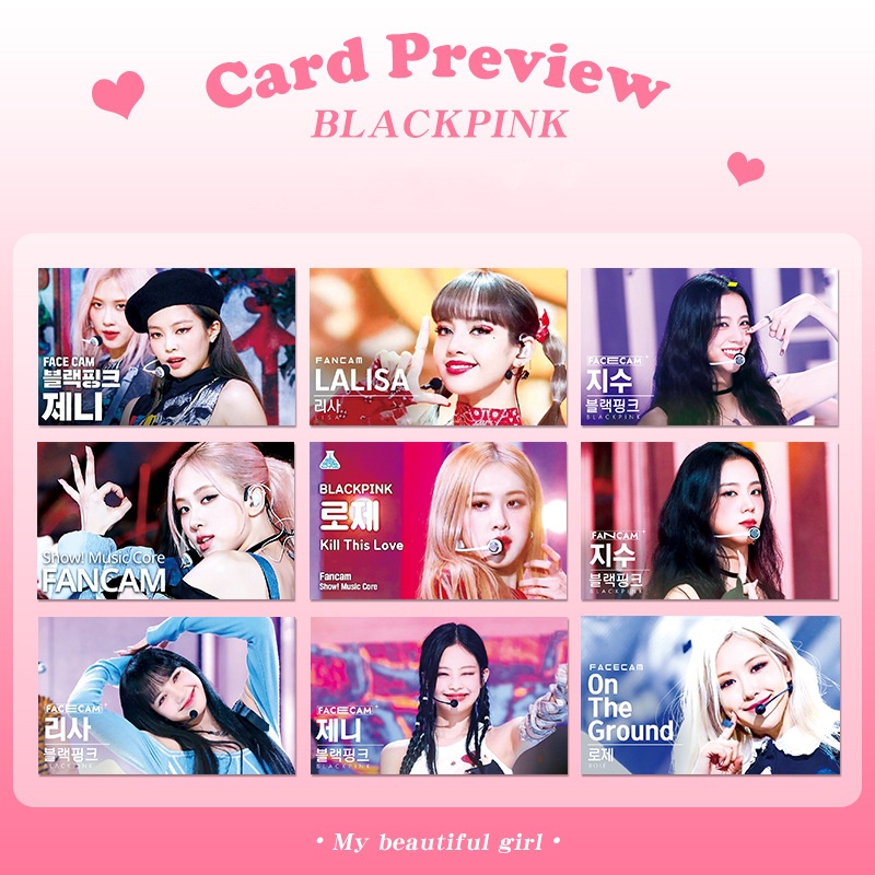 7pcs/set 2023kartu Kedip Idol Solo HD Lurus shot cover Mawar JISOO LISA JENNIE Full Bintang Koleksi Kartu Lomo Blackpink Blackpink