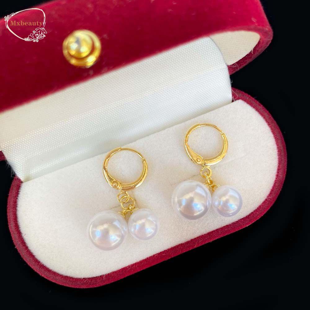 Mxbeauty Wanita Anting Hoop Eleagnt Vintage Mutiara Manik-Manik Tergantung Temperamen Menjuntai Drop Earrings