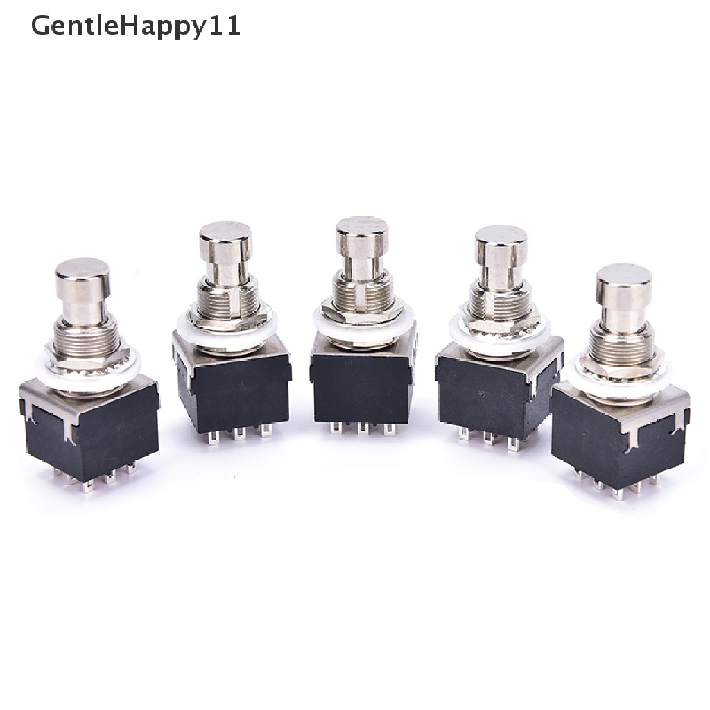 Gentlehappy 5pcs 3PDT 9-Pin Efek Gitar Injak Saklar Pedal Box Kaki Metal True Bypass id