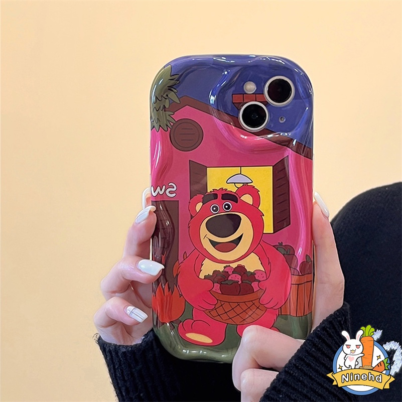 IPHONE Casing Kompatibel Untuk Iphone14 13 12 11 Pro Max X Xr Xs Max8 7 6 6s Plus SE 2020 Imut Strawberry Bear Kartun Ponsel Case Bumper Shockproof Silikon Soft Case Cover Pelindung