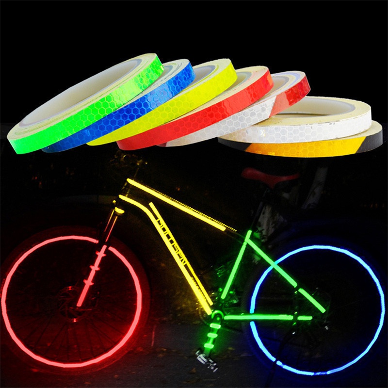 [AYBX] 1pc 8m Stiker Reflektif Sepeda Luminous Safety Body Sticker