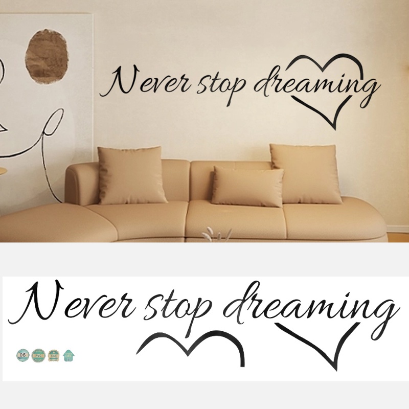 Never Stop Dreaming Quotes Wall Decals/You Look Stiker Dinding Huruf Amazing/Stiker Hias Dinding Ruang Tamu DIY