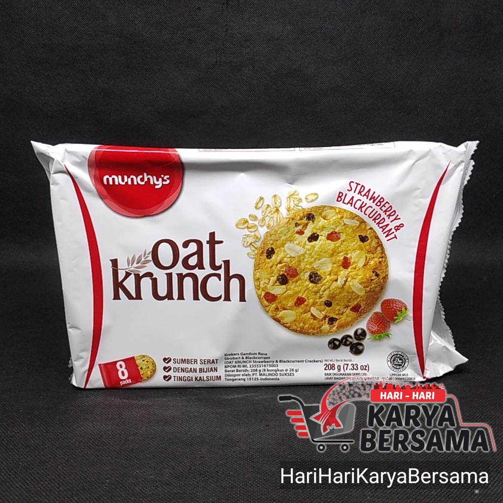 

MUNCHY'S OAT KRUNCH BISKUIT STRAWBERRY & BLACKCURRANT 208GR