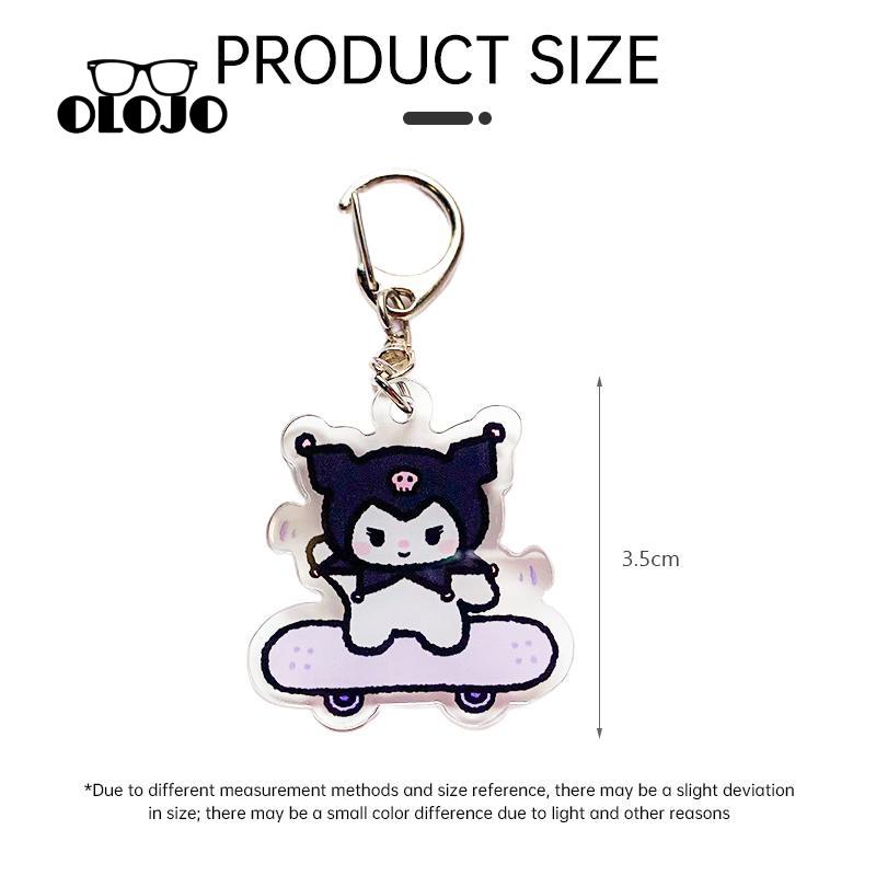 【COD】Samrio Skateboard Gantungan kunci skateboard Acrylic Keychain Kartun Anime