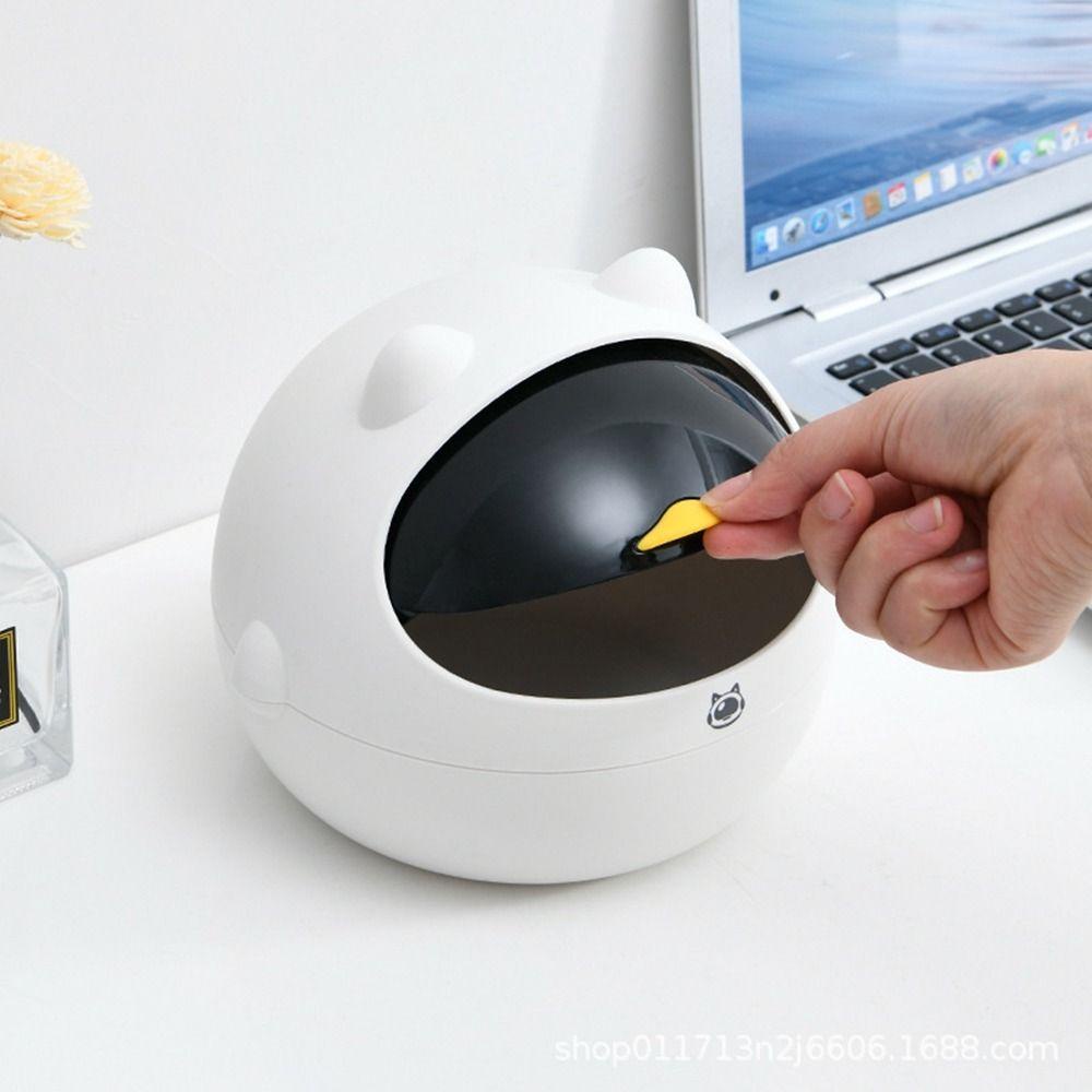 Rebuy DesktopTrash Can Small Cute 1Pcs Paper-Keranjang Flip-top Dipersonalisasi Dengan Penutup Tempat Sampah Dekoratif