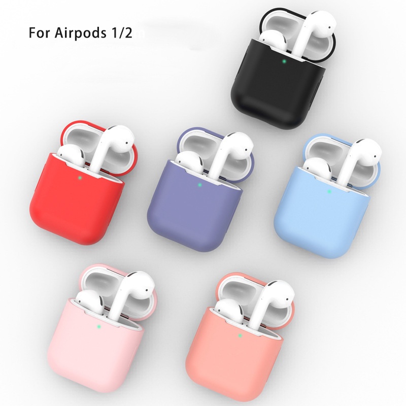 12warna Soft Case Pelindung Silikon Untuk Apple Airpods1 2 Case Air Pods Case Headphone Lengan Untuk Airpod1 2 Case