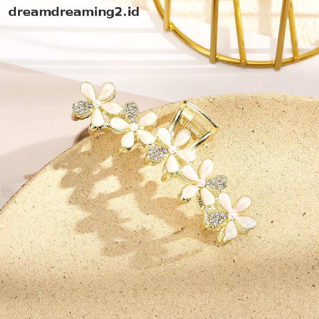 (dream) Mutiara Berlian Imitasi Jepit Rambut Fashion Bunga Hair Claw Elegan Wanita Klip Rambut Gadis Aksesoris Rambut//