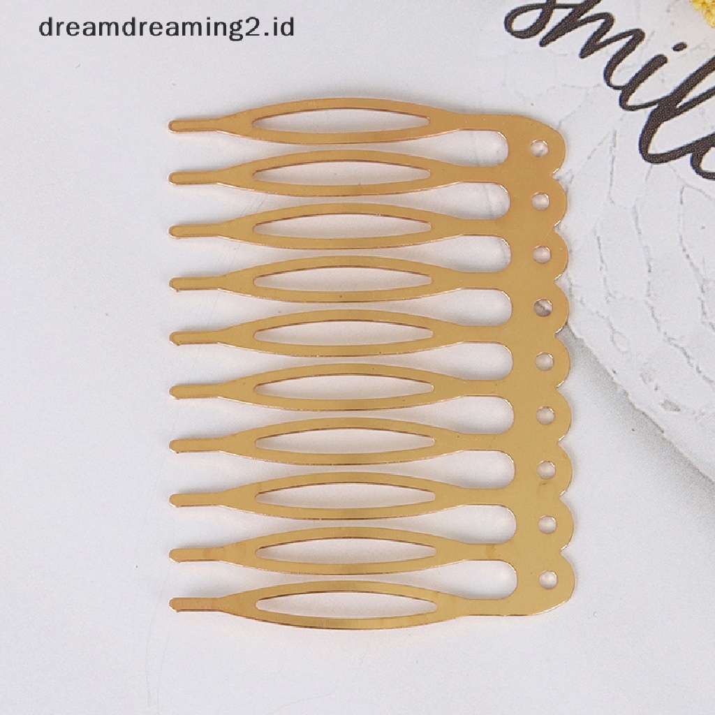 (dream) 10pcs 5per10gigi Sisir Rambut Logam Hair Clip Bentuk Cakar Jepit Rambut DIY Perlengkapan Rambut//