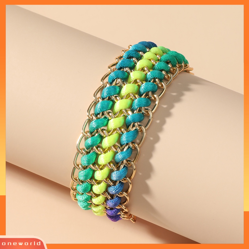 [EONE] Tali Kuat Universal Unisex Gelang Alloy Multicolor Handmade Anyaman Persahabatan Gelang Perhiasan Aksesoris
