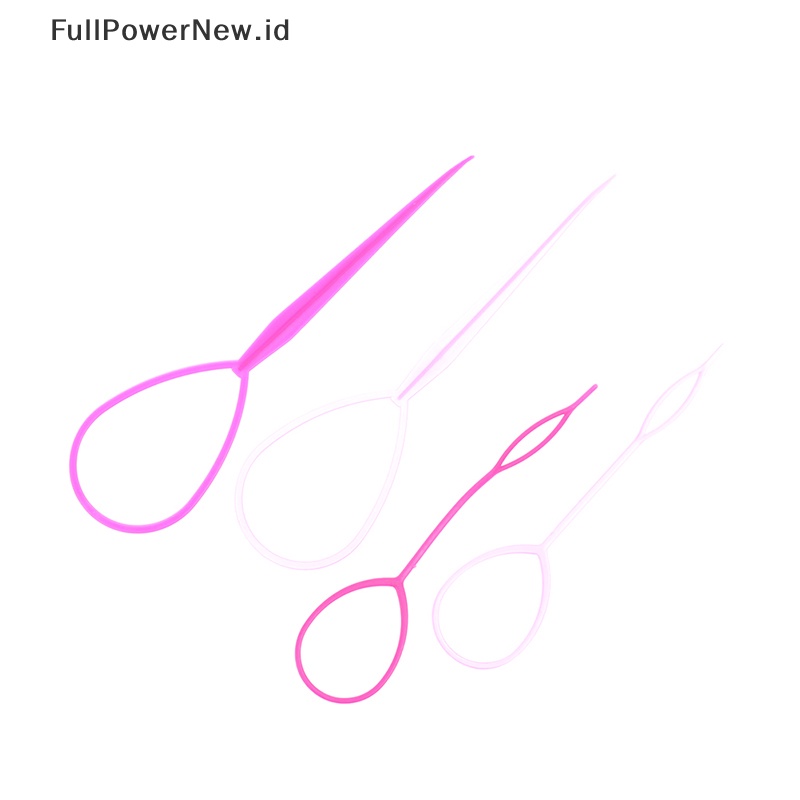 Power 4Pcs/set Kepang Alat Loop Elastis Rambut Pita Ekor Sisir Logam Pin Mengepang Sisir ID