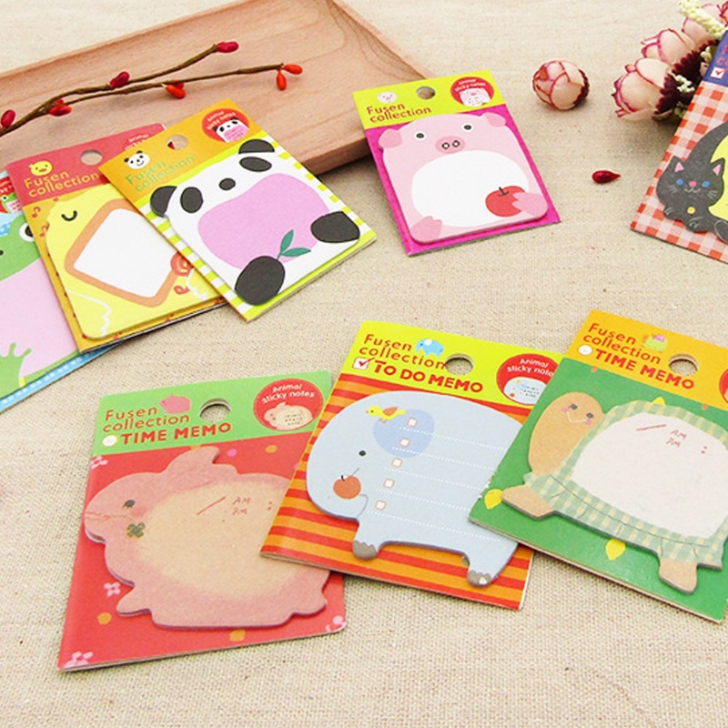 20pcs/set Lucu Kartun Hewan Zoo Sticky Notes Kreatif Kawaii Sobek Memo Pad Pesan Stiker Siswa Alat Tulis Sekolah Perlengkapan Kantor
