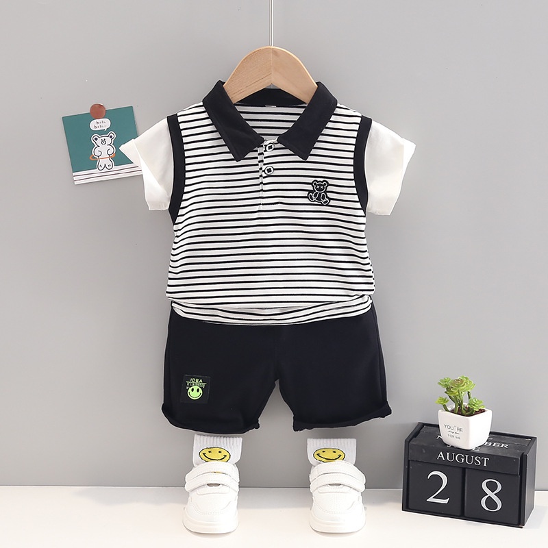 Setelan Kaos Pollo Baby Boy Usia 1 2 3 4 5 Tahun Lengan Pendek Impor Set Kids Suit Anak Cowo Kekinia