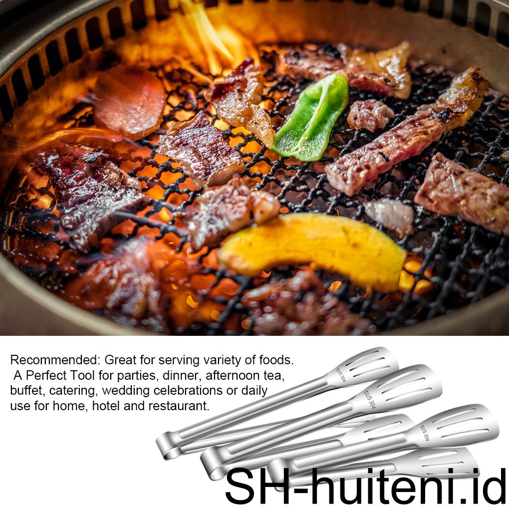 Penjepit Makanan Klip Steak Cookware Penjepit Memasak Alat Panggangan Stainless Steel Menguras Pegangan Anti Selip Dapur Barbekyu Prasmanan