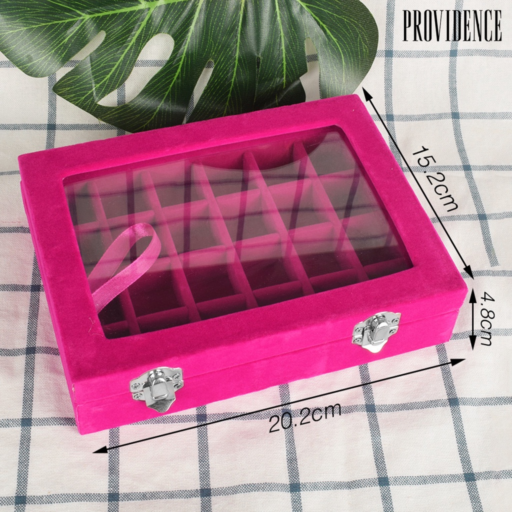 Providence Kotak Perhiasan Kapasitas Besar Tutup Transparan Daya Tahan Tinggi Multi-Kompartemen Aplikasi Lebar Hemat Ruang Akrilik Display Organizer Perlengkapan Kuku