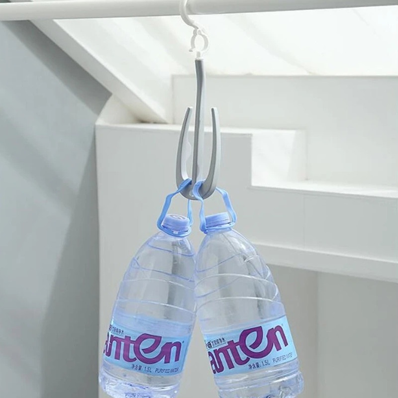 Multifungsi Windproof Rotatable Plastic Double Hooks Shoes Hanger Kreatif Sandal Rak Pengering Syal Dasi Kait