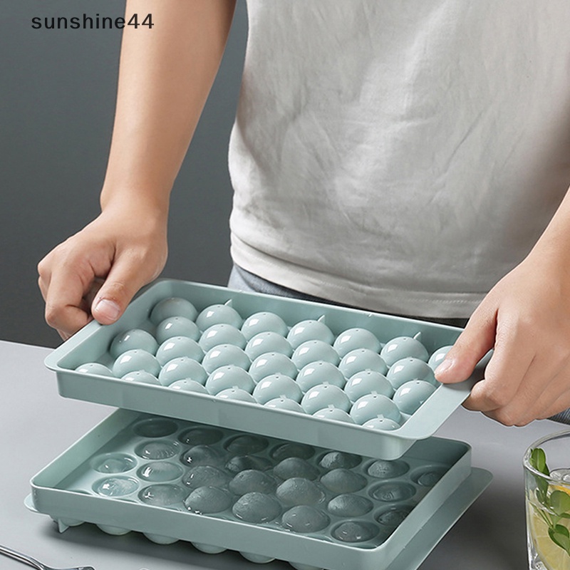 Sunshine 1Pc Nampan Es Batu Bulat 3D Dengan Tutup Bahan Plastik Diamond Spherical Style Ice Mold ID