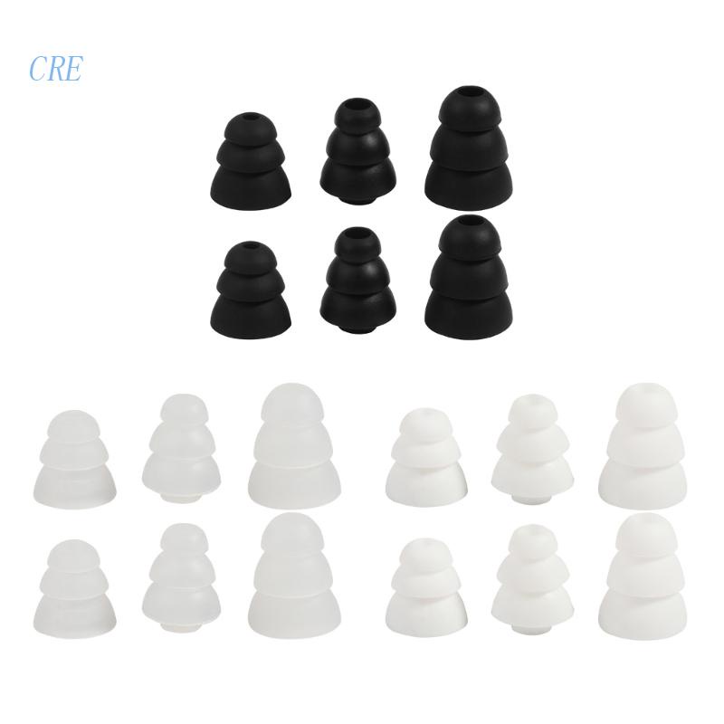 Cre in-Ear Headphone Ear Tips Triple Flange Earpads Sangat Cocok Untuk Earphone Dengan Lubang Dalam Dari 3.8mm-4.5mm