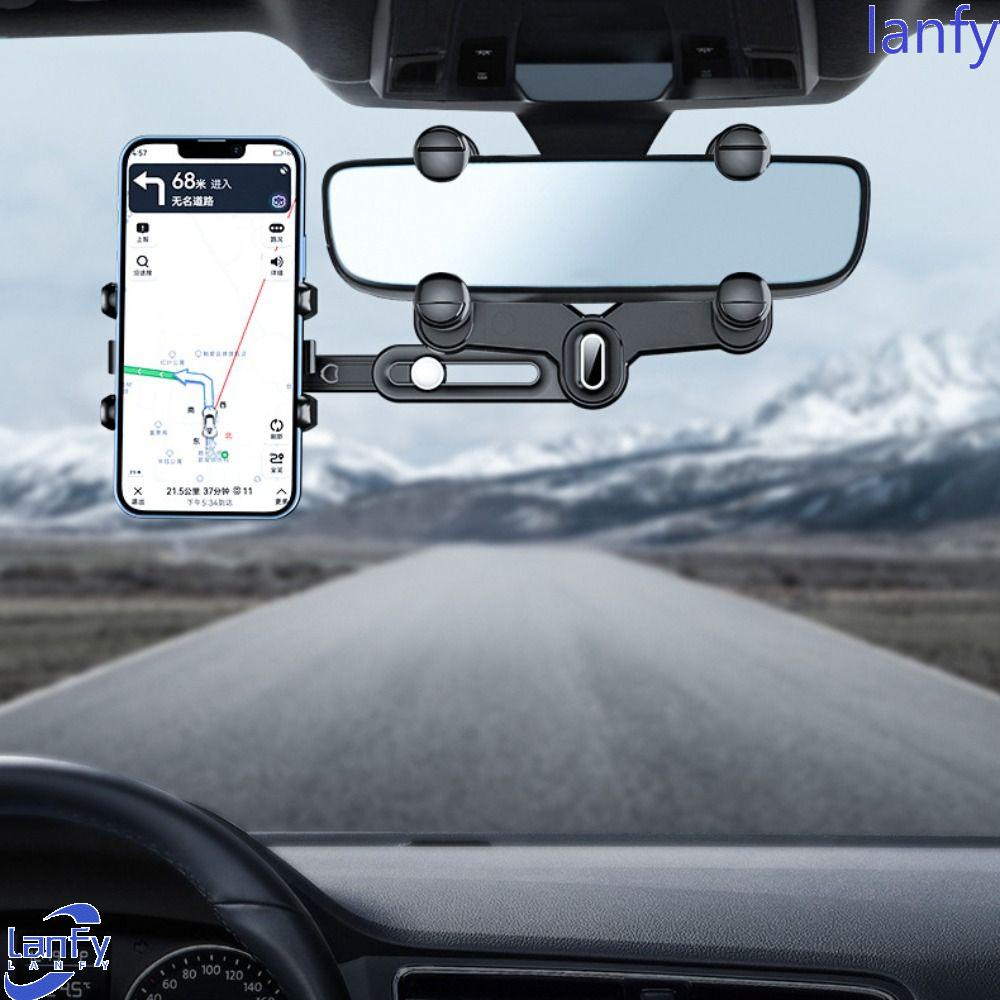 Lanfy Car Phone Holder Aksesoris Mobil Smartphone Kickstand Dukungan Ponsel Yang Dapat Ditarik Stand Ponsel Mengemudi Perekam Braket