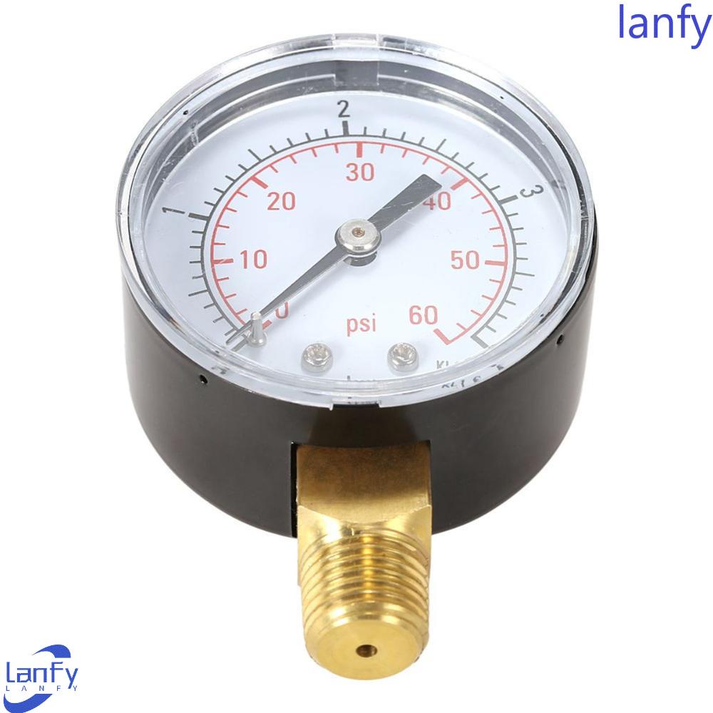 Lanfy Alat Ukur Tekanan Air Mini 60PSI 1per4 &quot;NPT TS-50 Manometer