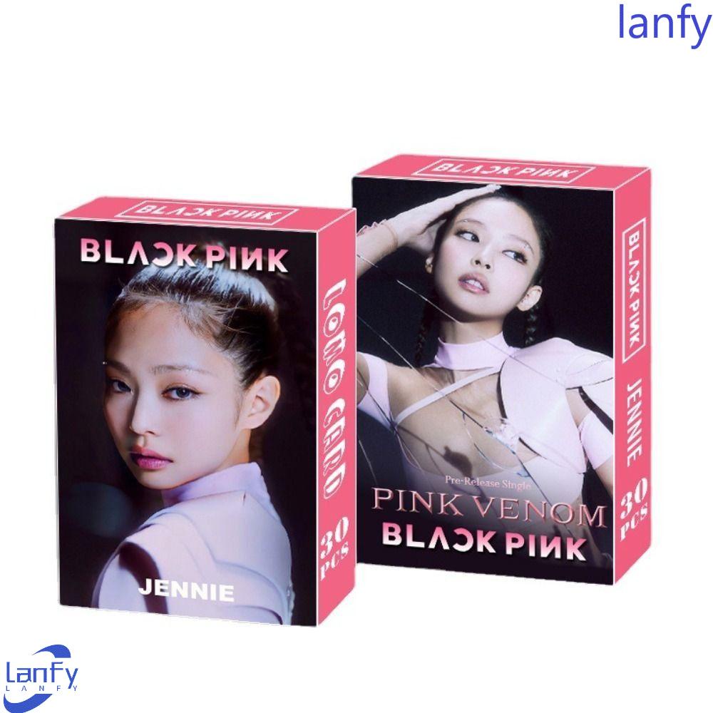 Lanfy Lomo Card Set 30pcs/Box Mainan Cewek Hadiah Ulang Tahun Korea Fashion Cewek Grup Kolektor Card Born Pink World Tour Blackpink LISA JENNIE ROSE JISOO ROSE Lomo Card Blackpink