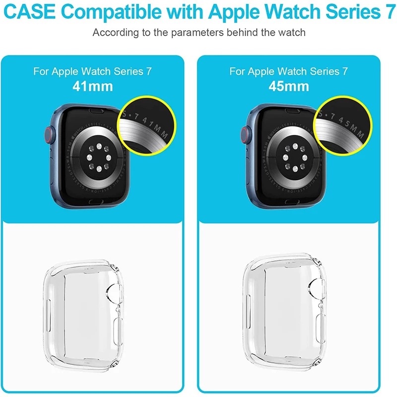 Iwatch Case Untuk Watch Series7 45mm 44mm 42mm 41mm 40mm 38mm Case Dengan Dengan Dengan Full Wrap Plating TPU Watch Case and Film