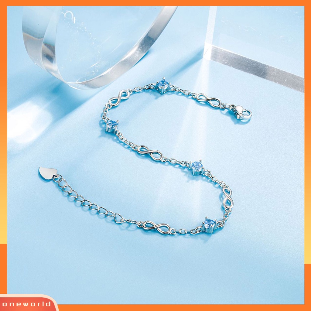 [EONE] Gelang Couple Sparkling Mirror Polish Dengan Rantai Ekstensi Anti-Oksidasi Nyaman Dipakai Hias Tembaga Adjustable Wanita Rantai Bracelet Perhiasan Pernikahan Untuk Pacaran