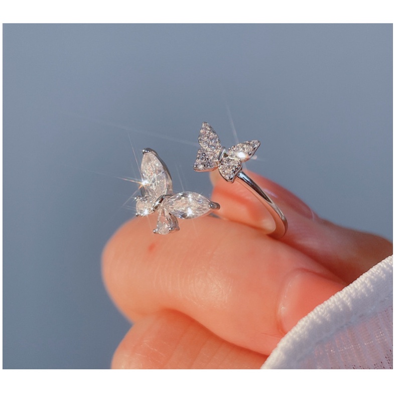 S925 Sterling Silver Butterfly Ring, Desain Minoritas Perempuan, Perasaan Kelas Tinggi, Temperamen Lembut, Pembukaan Sederhana Dan Trendi Dari Cincin Jari Telunjuk