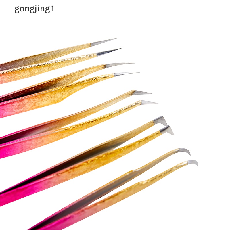 Ggg 1Pcs Pinset Bulu Mata Stainless Steel Eyelashes Extension Antistatic Brow Lash ID