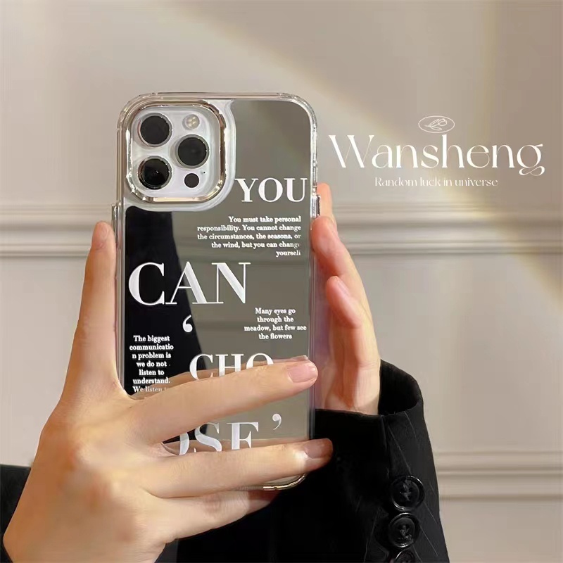 Cocok Untuk Iphone14 Pro Max iPhone Phone Case Cermin Casing Ponsel Kuat Kamera Perlindungan Tahan Guncangan Gaya Sederhana Kompatibel Dengan Iphone13 13pro 13prm iPhone 11 7Plus 8Plus Xr XS 12 Pro Max Casing Ponsel