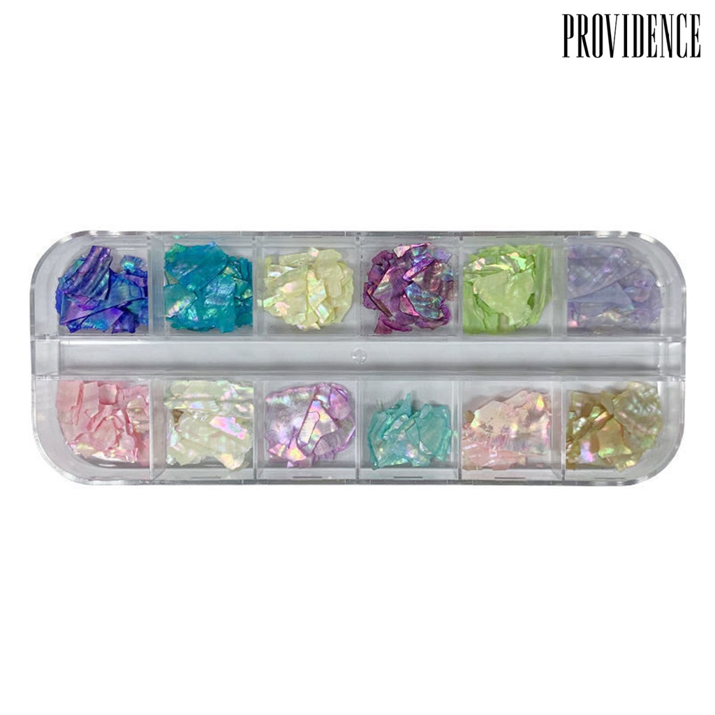 Providence Hiasan Kuku 12kisi Bentuk Tidak Teratur Tahan Lama Yang Dapat Dilepas Mudah Tempel DIY Serbaguna 3D Nail Art Shell UV Gel Manicure Dekorasi Perlengkapan Salon Kuku