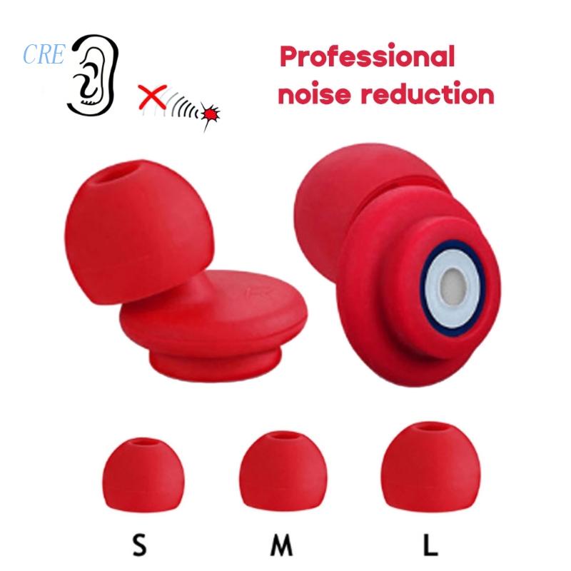 Cre 1pasang noise Reduction Silicone Eartip Physical Earplugs Anti-noise Hear Protect Ear Plugs Untuk Tidur Di Ease Working