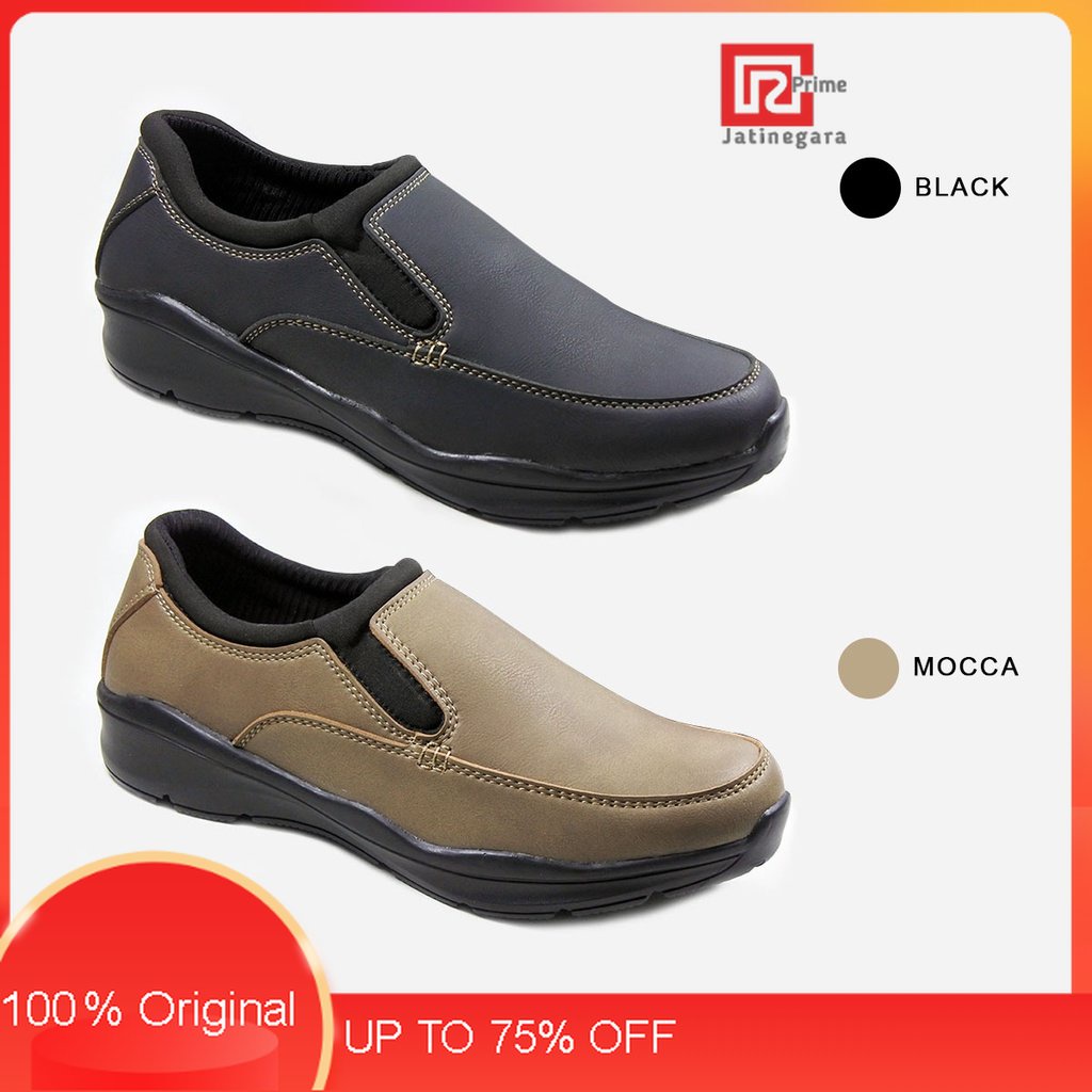 Mascotte CHAIKA | Sepatu Slip On Pria 992.221 [ Hitam dan Mocca ]RAMAYANA JAKTIM