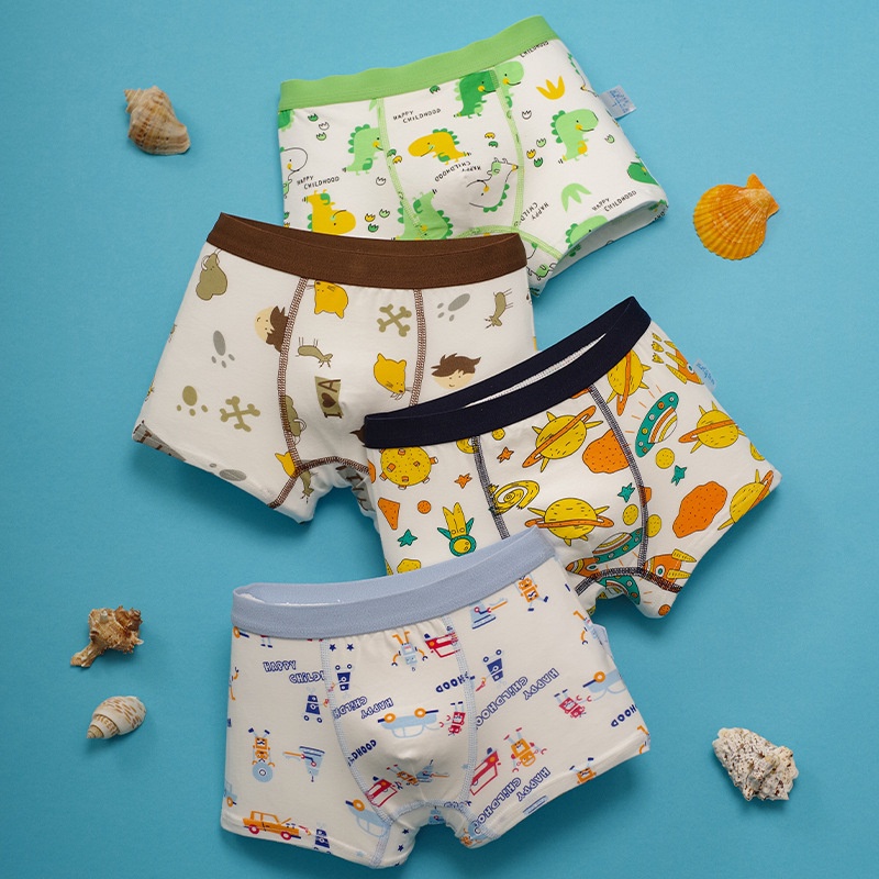 T&amp;Y Celana Dalam Boxer Anak Motif Kartun Dino Roket Kode 6769 Sempak Anak Bahan Katun Cd Pria Underwear Impor Murah