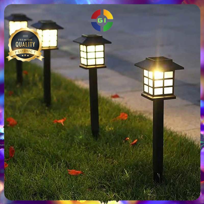 Lampu Taman Hias Tancap Sensor Cahaya Solar Power Waterproof Warm White