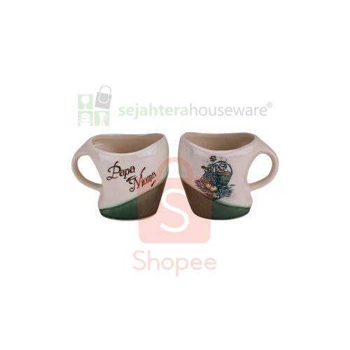 Gelas Papa Mama White Line JINNY 2 pcs