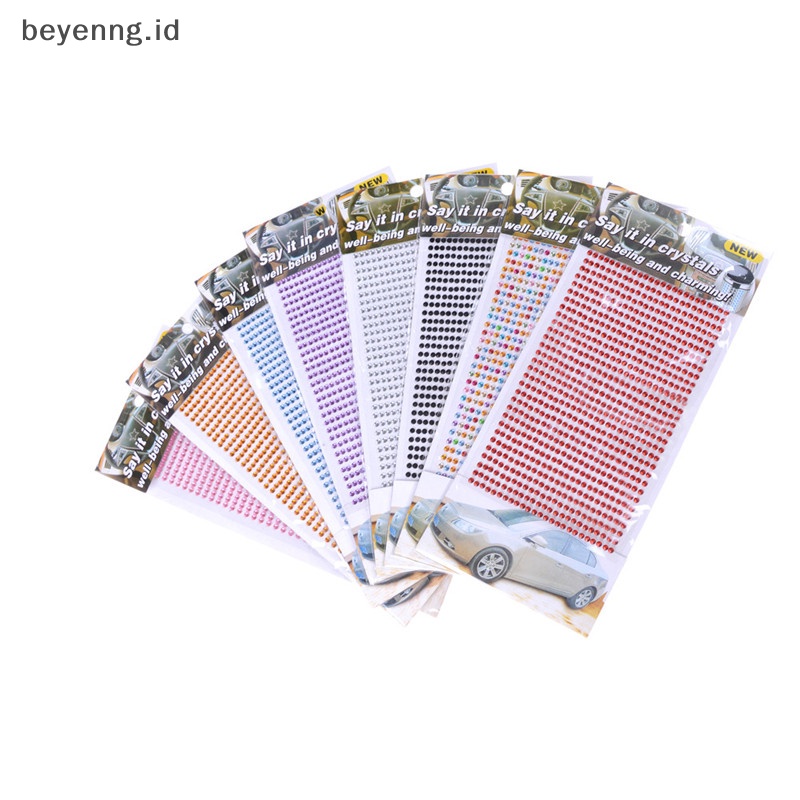 Beyen 750pcs/set 3mm Telepon DIY Mobil PC Dekorasi Perekat Diri Kristal Berlian Imitasi Stiker ID