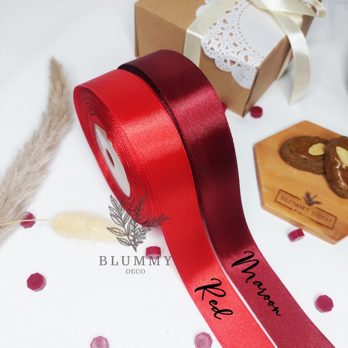 

[2 Meter] 1.25cm Pita Satin Pita Kain Silk Ribbon Pita Dekorasi Kado - Caramel Apple