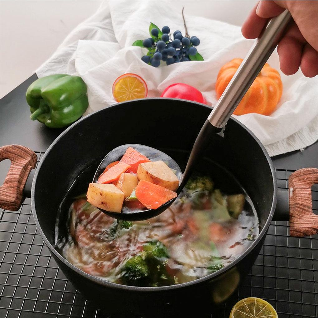 Sendok Sup Tahan Panas Soup Scope Alat Lubang Gantung Non-slip Gagang Dapur Untuk Rumah Restoran