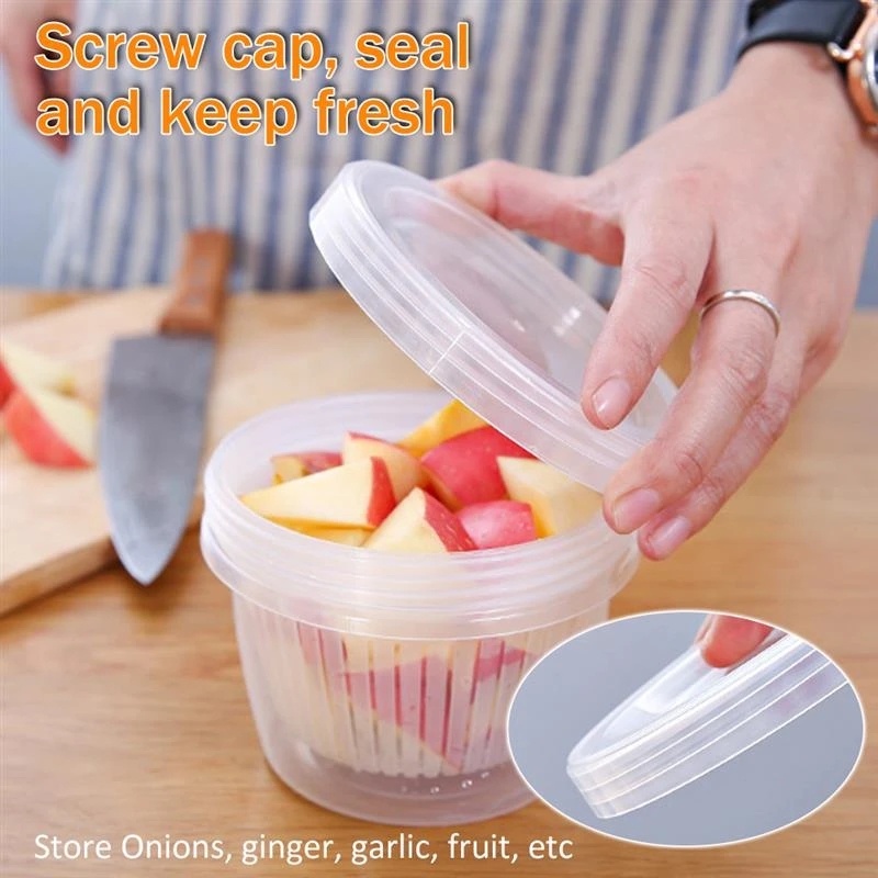 Beberapa Gaya Double Layer Drain Sealed Box/Kulkas Dapur Jahe Bawang Putih Makanan Fresh-keeping Tempat Penyimpanan