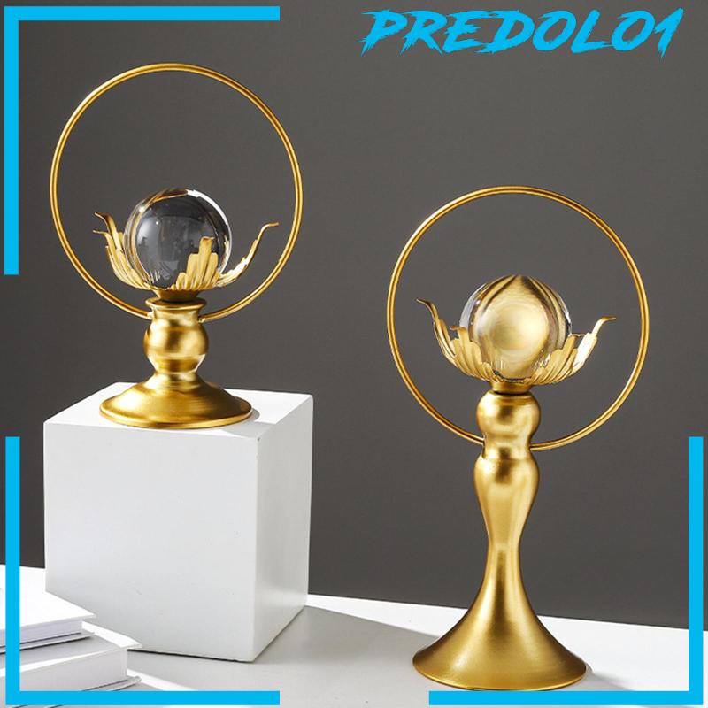 [Predolo1] Patung Logam Festival Musim Semi Dekorasi Ruang Tamu Ornamen Bola Kristal